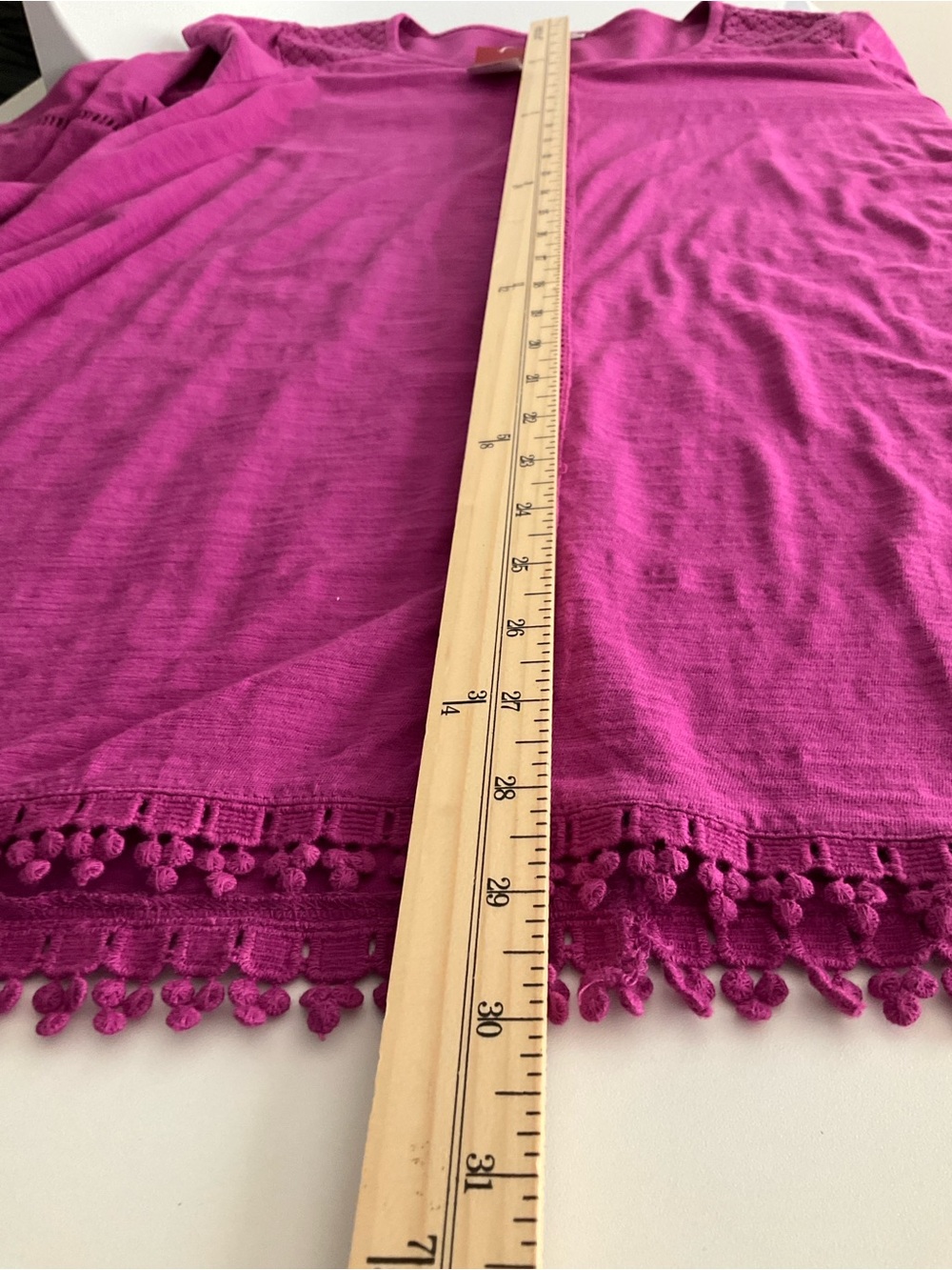 Avenue 14/16 Women's Fuchsia Crochet-Trim Scoop Neck Tunic NWT - Picture 7 of 8
